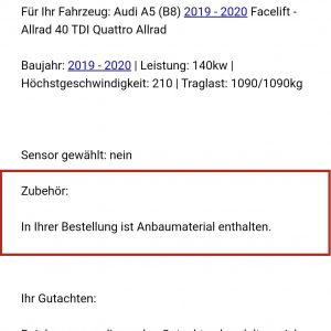 Zubehör enthalten