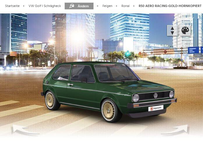 VW Golf 1 mit Ronal R50 Aero racing-gold-hornkopiert