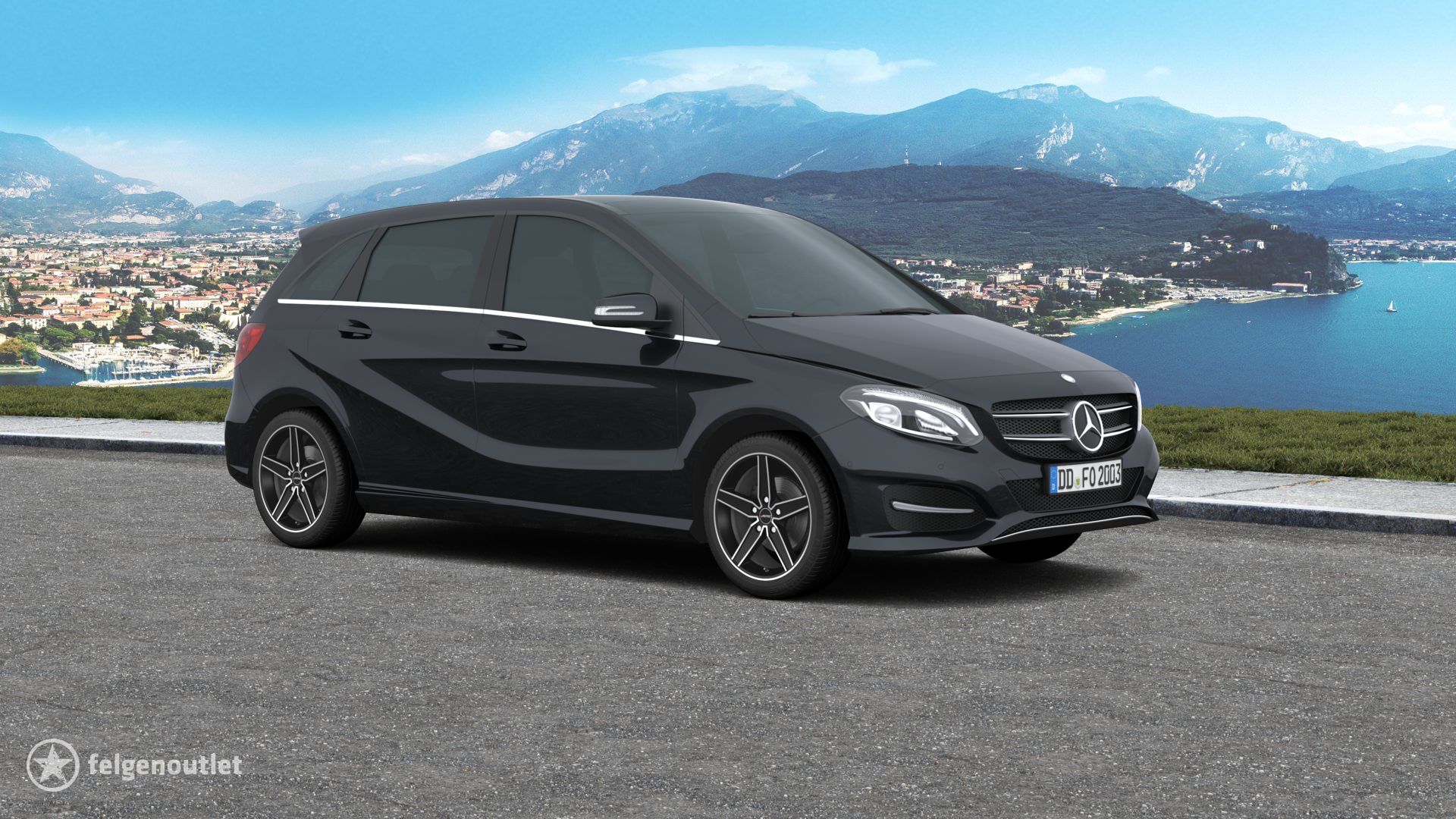 Autec Delano schwarz matt poliert Mercedes-Benz B-Klasse Kompaktvan