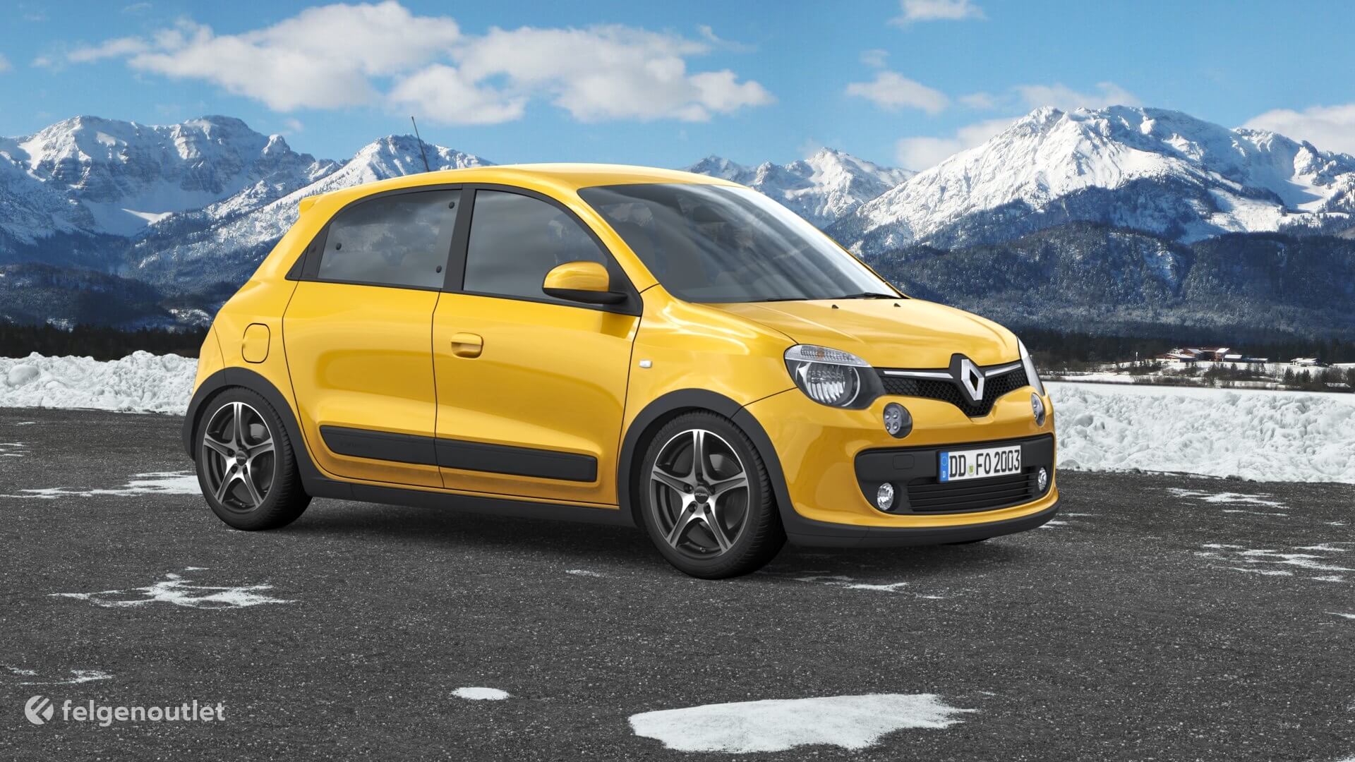 Ronal R56 mattschwarz-frontkopiert Renault Twingo Schrägheck