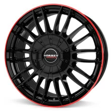 Borbet CW 3 black glossy red ring