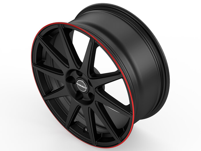 Borbet GTX black matt rim red