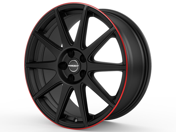 Borbet GTX black matt rim red