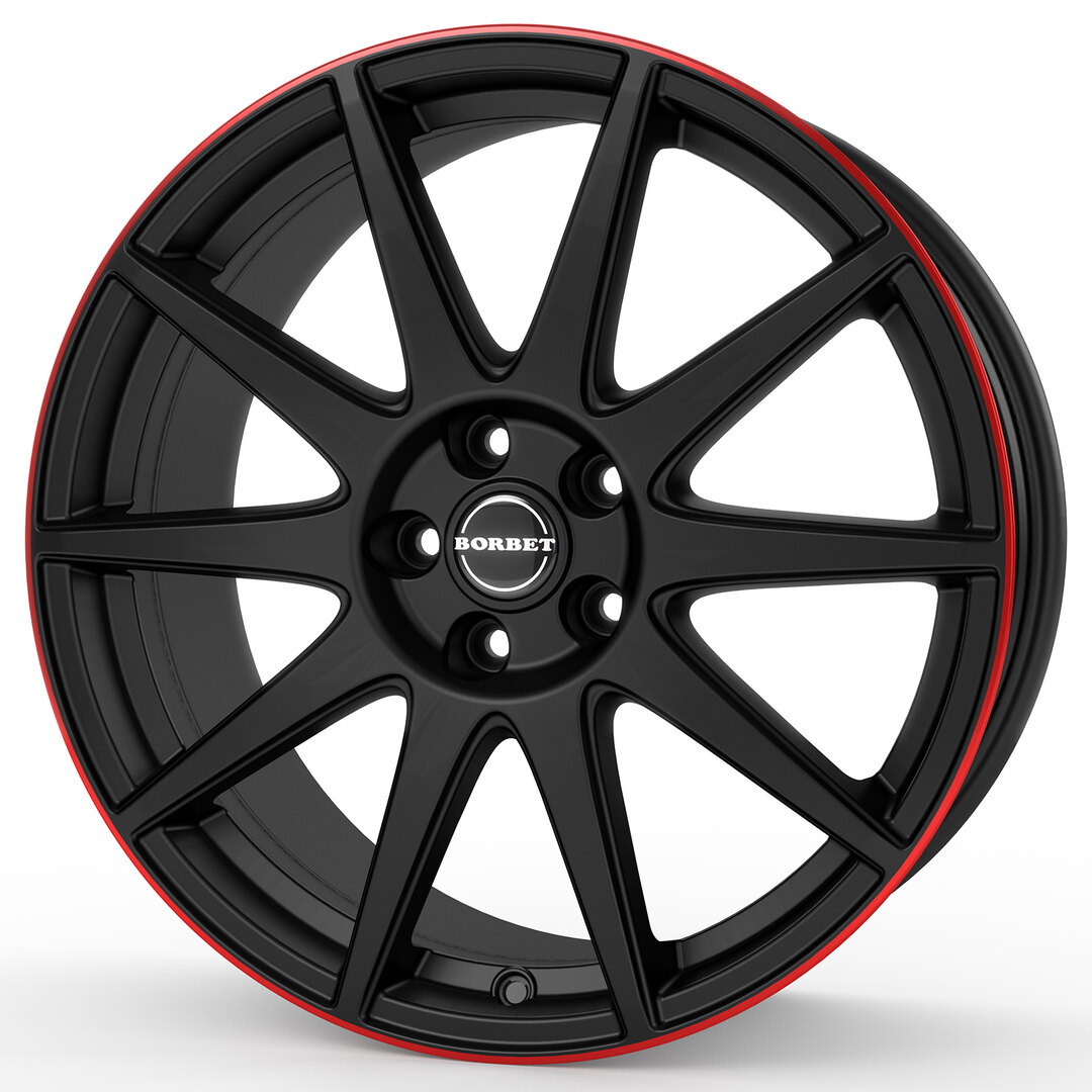 Borbet GTX black matt rim red