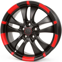 Ronal R59 Jetblack Matt-Red Rim