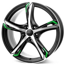 Ronal R62 Green - Jetblack-Matt-Frontkopiert